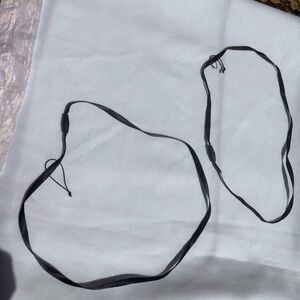 2 Black Smooth Drawstring Cord with Plastic End Caps